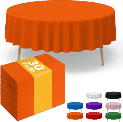Niuara White Plastic Table Cloth - 30 Pack 54" × 108" Rectangle Disposable Tablecloths for 6FT Tables, Waterproof Table Cover for Party, Holiday & Gathering Use