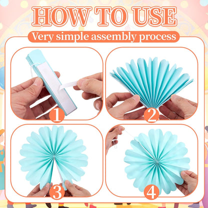 Easy Joy Paper Leaves Decorations for Wall Paper Fans Classroom Decoration Leaves Backdrop Decor Wall Decor,Set of 9