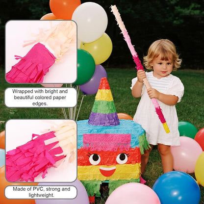 Pinata Sticks Set, 76cm/29.92in Sturdy Pink Pinata Stick with Blindfold Rope & Confetti for Kids Adults Themed Party Fun and Delight