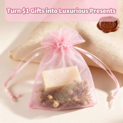 100pcs Organza Bags for Small Gift 4x6 Inch, Premium Mesh Bags Drawstring Candy Jewelry Packaging Sachet Bags, Easter Day Wedding Party Favors Small Gift Bag Durable & Scent-Free for Small Business