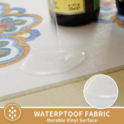 Rectangle Table Cloth,100% Waterproof Tablecloth Oil Proof Spill Proof Vinyl Table Cloth, Wipe Clean Plastic Table Cover for Dining, Camping, Indoor and Outdoor 52" x 70",Leaves
