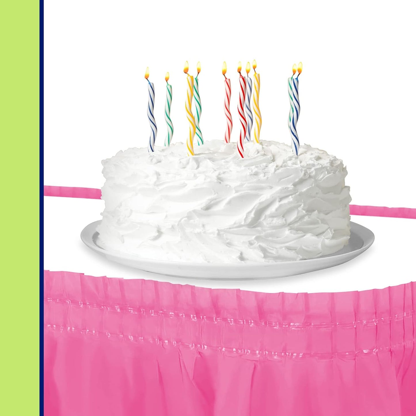 Party Dimensions Plastic Table Skirt, 29-Inches by 14-Feet - White - 6 Pack