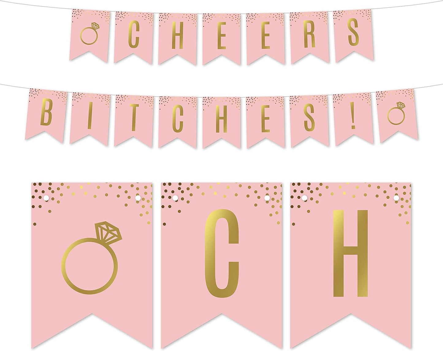 Andaz Press Blush Pink and Metallic Gold Confetti Polka Dots Bachelorette Party Bridal Shower Collection, Scavenger Hunt Game Cards, 20-Pack