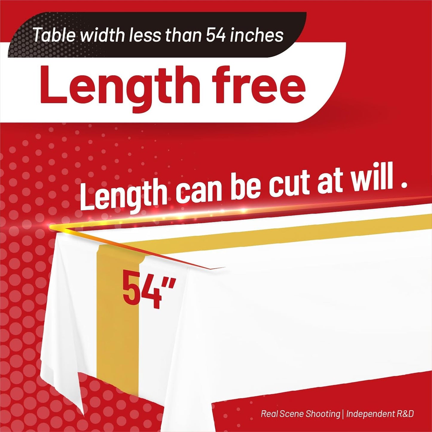 Plastic Table Cloth, 310 Ft X 54 in Disposable Tablecloth White Plastic Tablecloth with Any Cut Sliding Cutters Premium Table Cover Roll for Picnics, Parties, Birthdays, Weddings