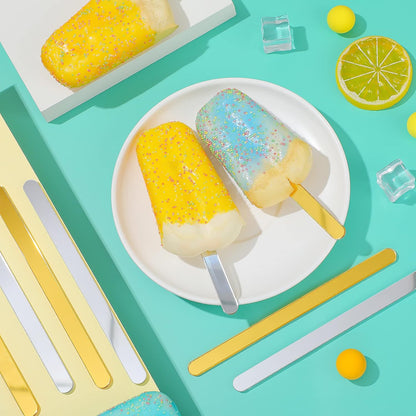 30 Pieces Acrylic Sticks Reusable Cakesicle Cake Pop Mold Mirror Ice Pop Sticks Ice Cream Cakesicle Mold for Home Cake Candy Gifts Party Craft