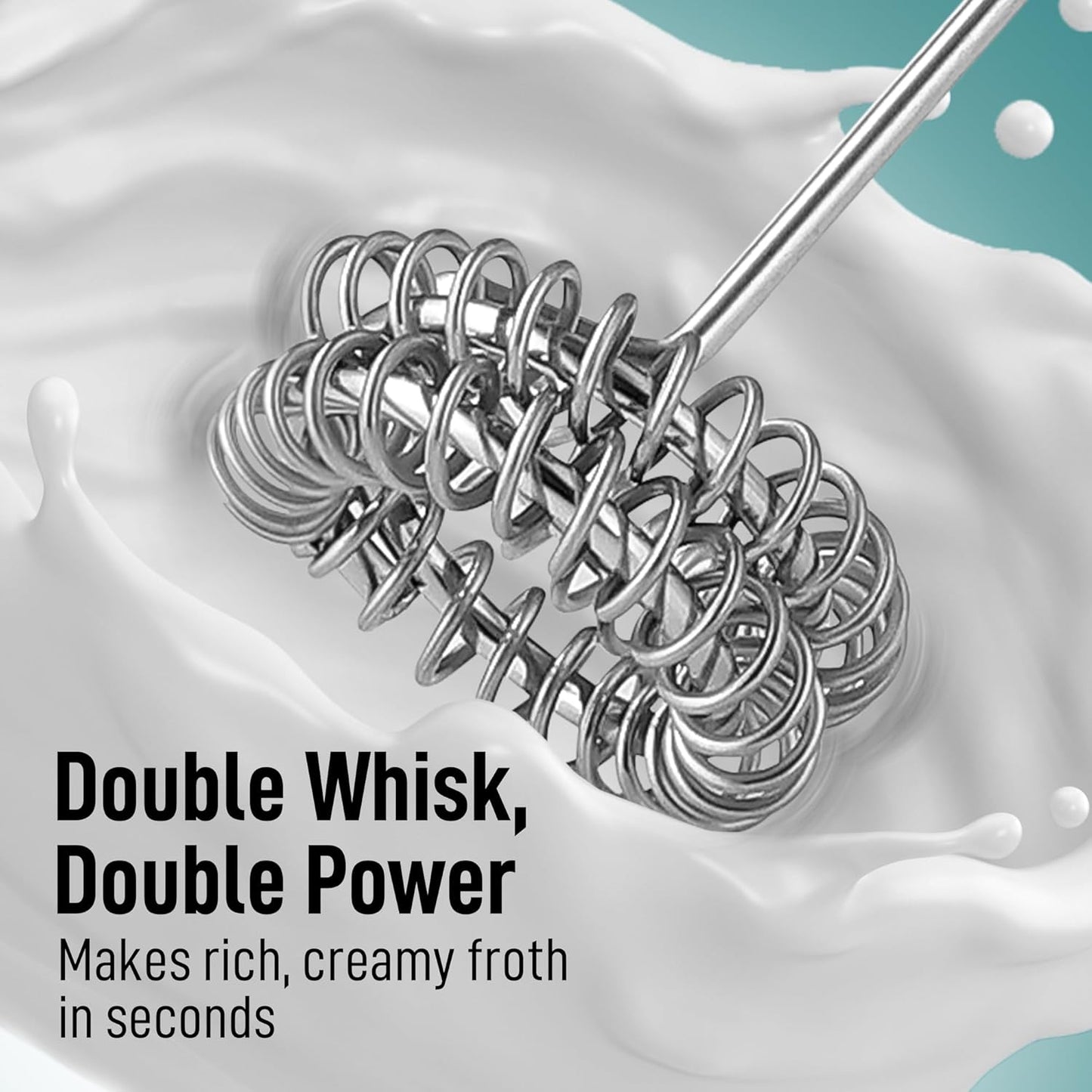 Zulay Kitchen Powerful Milk Frother AA Batteries Included – Ultra Fast Handheld Drink Mixer with Stainless Steel Whisk Stirrer for Coffee, Protein, Matcha & More, Frother Wand Electric Frothmate Black - Colors E