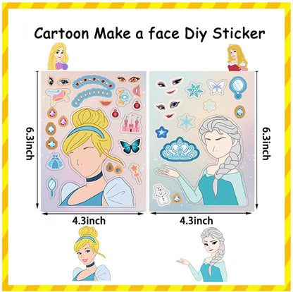 Make a Face Stickers 24PCS Make Your Own Princess Sticker for Adults DIY Sticker Princess Themed Stickers for Party Favors Awards Asverbet DIY Arts and Crafts