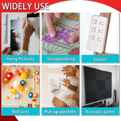 Urdar Brunnr Double Sided Tape for Hanging Picture Poster Decorations, Removable Strong Mounting Adhesive Strips Dots for Balloon, Photo, Art Craft, Party Supplies