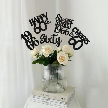 15 PCS 50th Birthday Centerpiece Sticks Fifty Happy 50th Straight Outta 1976 Table Flower Centerpieces Sticks Cheers to 50 Floral Decorations for 50th Birthday Party Centerpieces Supplies Black