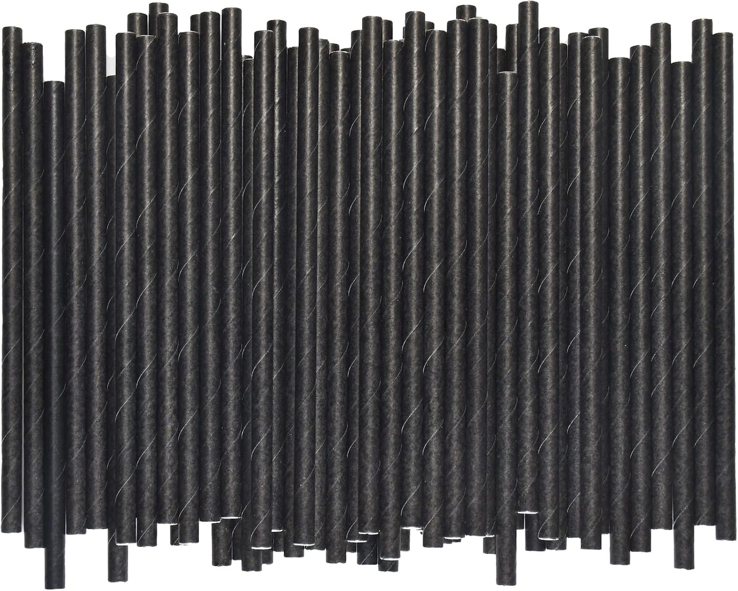 Black Paper Straws, Solid black/250 Bulk, Biodegradable Paper Drinking Straws for Cocktail, Drinks, Bars and Restaurant, 7.75"x0.24"