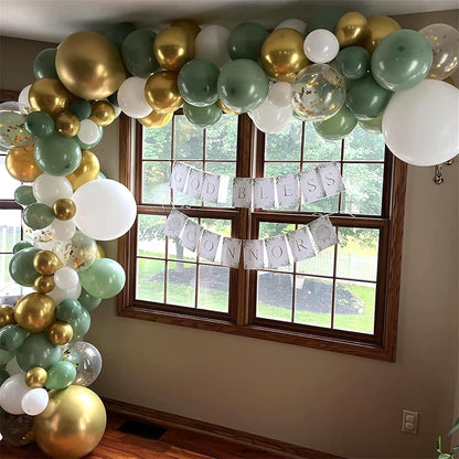 Sage Green and Dusty Pink Balloons, Retro Pink Muted Green White Gold Baby in Bloom Balloons for Girls Women Floral Fairy Wildflower Camping Birthday Woodland Baby Shower Garden Tea Party Decorations