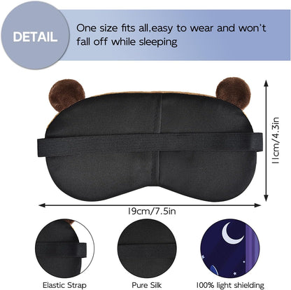 Christmas Reindeer Sleep Mask Cute Antler Eye Masks Sleeping Soft Plush Cartoon Blindfold Funny Animal Eye Cover Xmas Presents for Women Men (Xmas Reindeer,Brown)
