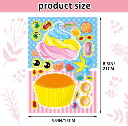 24 Sheets 8.27''×5.9'' Make Your Own Stickers for Kids Toddlers, Make a Face Stickers Mix and Match with Unicorns Dinosaur Horse and Sea Animals for Kids Party Favors Activities