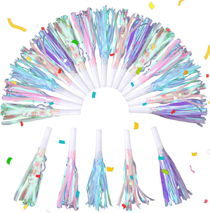 Fringe Party Blowers Glitter Party Horns Noise Makers Colorful New Year Blowouts New Years Eve PartySupplies for Family Gatherings Sporting