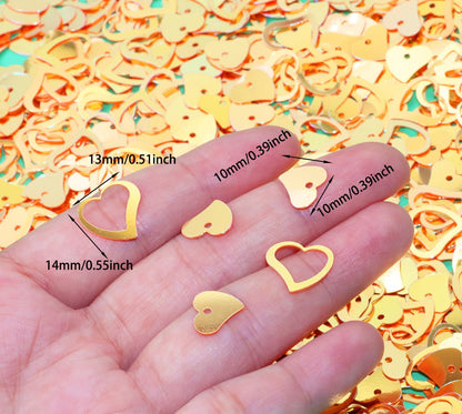 ONLYKXY 1200Pcs Love Heart Shaped Confetti, Table Wedding Decoration, Glitter Confetti for Wedding Party (Silver)