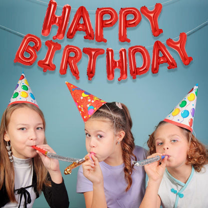 PIGETALE Happy Birthday Banner, 16 Inch Mylar Foil Letters Sign Bunting Happy Birthday Balloon Letters Balloons Reusable Ecofriendly Material for Girls Boys Kids Women Men (Hot Pink)