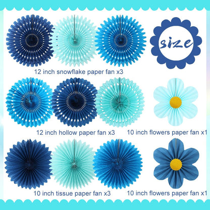 Party Hanging Paper Fans Decoration Set for Wedding Birthday Party Mother's Day Round Events Accessories Set of 8