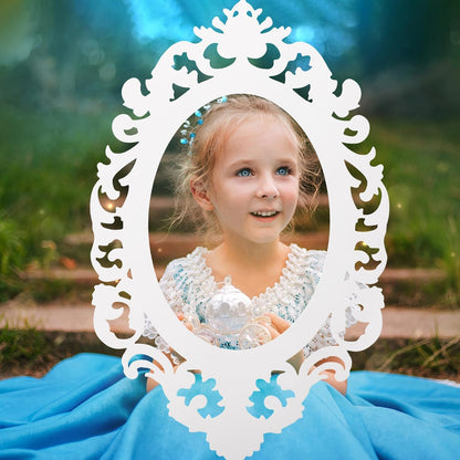 Aurelema Princess Mirror Photo Booth Props 15 x 23 Inches Princess Party Decorations Mirror Photo Props for Fairytale Birthday Baby Shower Party Supplies Photography Backdrop