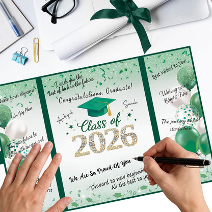 QIYANPAX Graduation Guest Book 2026, Blue and Gold Graduation Decorations Class of 2026, Graduation Signature Book, Congrats Grad Guest Book Alternative, Unique Graduation Gifts