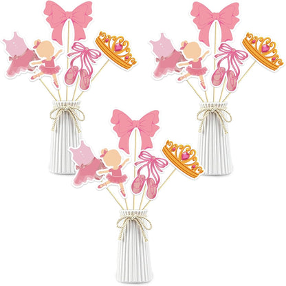 Beautiful Butterfly Centerpiece Sticks - Floral Baby Shower or Birthday Table Toppers - Butterfly Themed Gender Reveal Bridal Shower Party Decoration- Set of 15