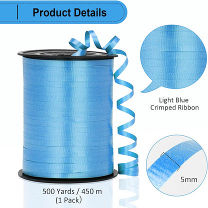 Black Ribbon - 500 Yard Crimped Curly Ribbon for Gift Wrapping, Balloons, Graduations, Halloween, Birthday Parties