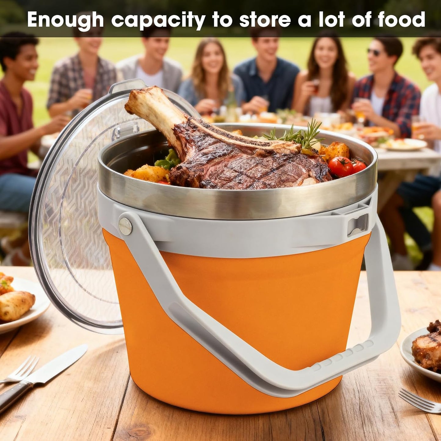 COKTIK 7L Insulated Ice Bucket with Lid，Double Wall Vacuum Stainless Steel Beverage Bucket Keeps Frozen Longer，Holds 6 Longnecks or 3 Bottles of Wine，for Cocktail, Champagne, Large Parties(Blue)