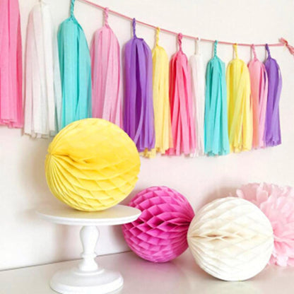 AIM & GGKK Navy Blue and Orange Tassel Garland Banner Tissue Paper Tassels for Party Suppiles Decorations,Wedding Decorations,Nursery Decor,Engagement,Football Party, DIY Kits(20PCS)