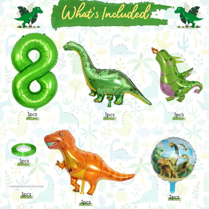 Dinosaur 5th Birthday Decorations, Dinosaur Birthday Party Decorations with Giant Inflatable Dinosaur Balloons 40 Inch Helium Foil Mylar Number 5 Balloons for Dinosaur Theme Birthday Party Decorations