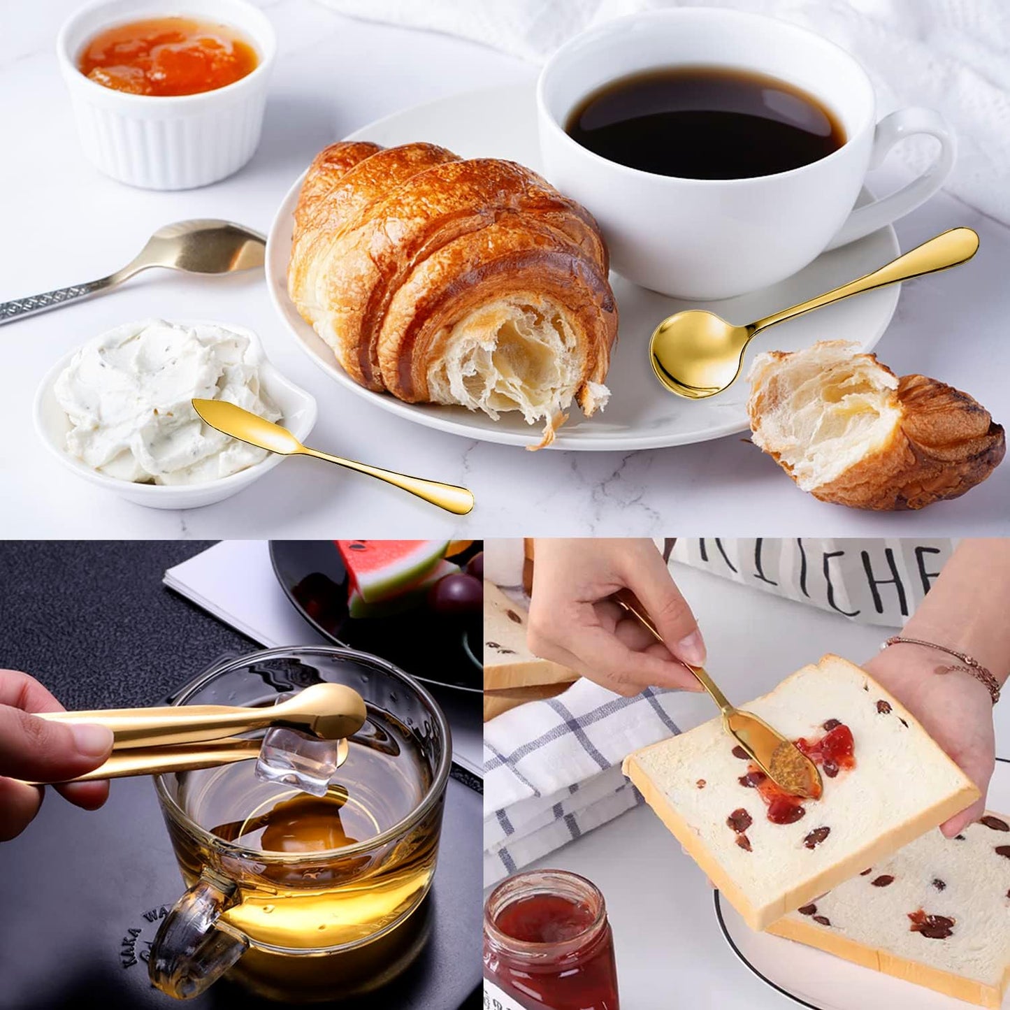 11 PCS Serving Utensils, Large Stainless Steel Spoons Forks Tongs, Pie Server, Great for Hostess Buffet Catering Banquet Party, Silver