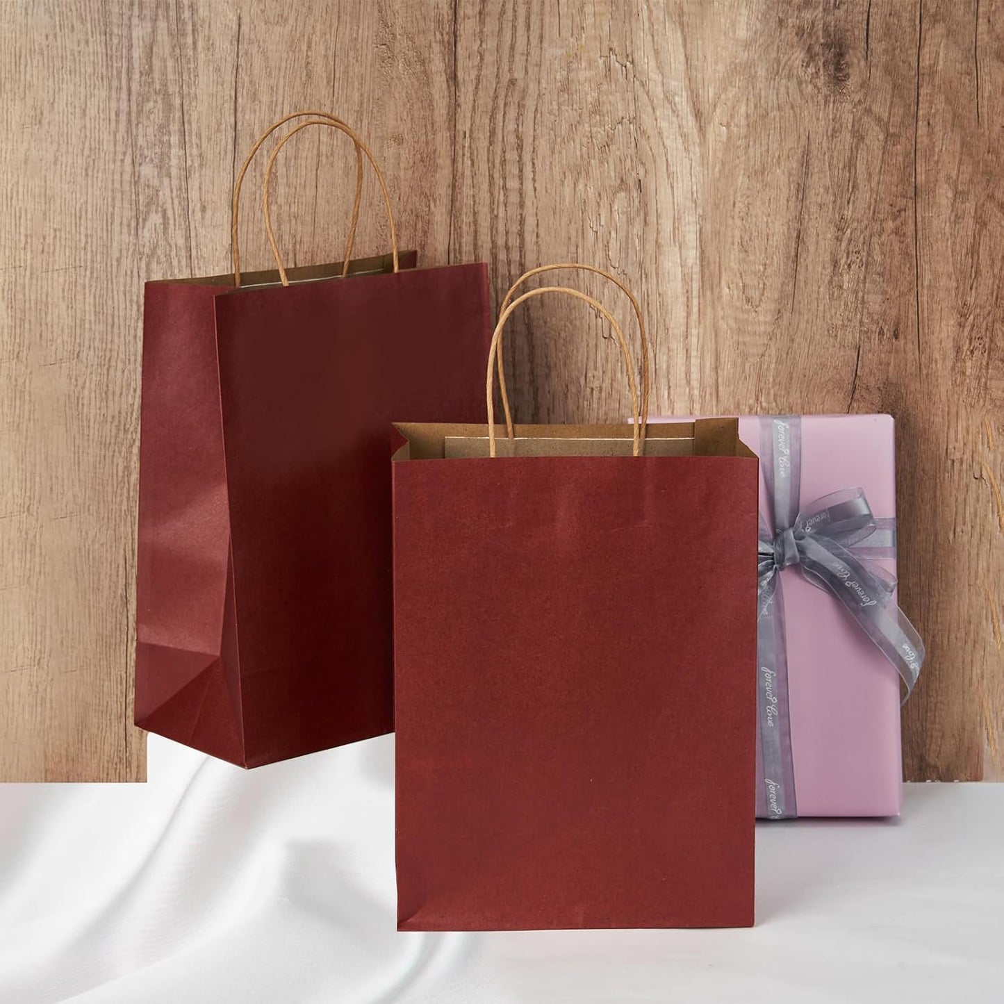 RACETOP 32 Pack Small Paper Gift Bags with Handles, 5.8"×3.2"×8.25" Kraft Paper Party Favor Bags Bulk for Kids Birthday, Baby Shower, Crafts, Wedding, Party Supplies (8 Colors)