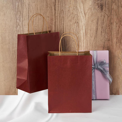 RACETOP 32 Pack Small Paper Gift Bags with Handles, 5.8"×3.2"×8.25" Kraft Paper Party Favor Bags Bulk for Kids Birthday, Baby Shower, Crafts, Wedding, Party Supplies (8 Colors)
