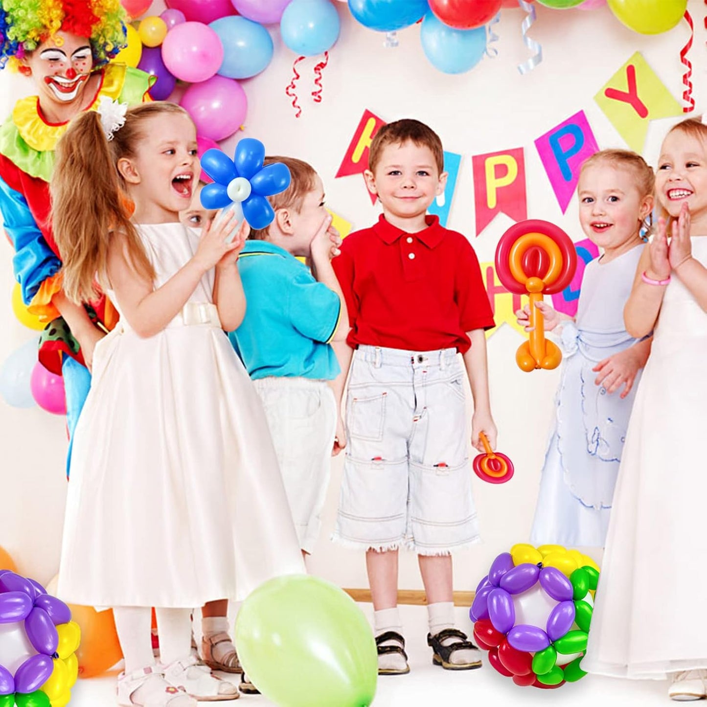 260 Balloons Clear, Thickening Long Balloons for Tying Arch, Twisting Latex Animals Magic Modeling Skinny Birthday Balloon for Kid‘s Party Wedding Decoartion Supply 100pcs