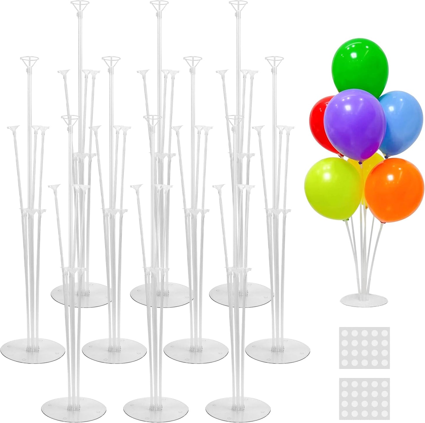 JOYYPOP 4 Sets Balloon Stand Kit For Table, Balloon Sticks with Base Birthday Graduation Party Decorations Wedding