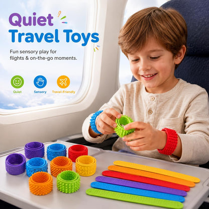 24 Pcs Fidget Toys for Kids Bulk: Sensory Silicone Slap Bracelets, Quiet Travel Toys for Car Rides & Airplanes, Classroom Rewards, Summer Camp Prizes, Party Favors & Goodie Bag Stuffers