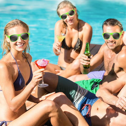 NEBURORA 6 Pack Black Sunglasses Bulk Retro Black Shades Party Sunglasses for Adult Men Women Summer Beach Party Accessories
