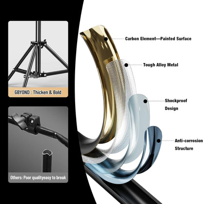 BEIYANG 6.5x6.5 FT Backdrop Stand, Adjustable Photo Background Stand Support kit with Carry Bag for Parties, Decoration, Wedding, Photo Video Studio Shooting