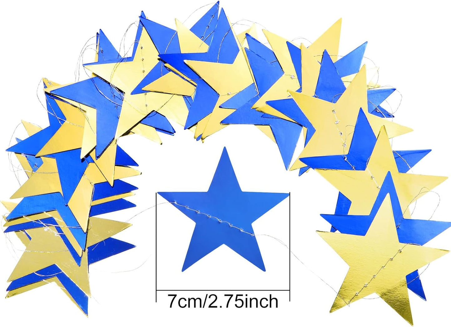 Patelai Glitter Star Garland Banner 2026 Graduation Decor 130 Feet Star Hanging Banner Twinkle Backdrop for Party Birthday Classroom Wedding Supplies(Gold)