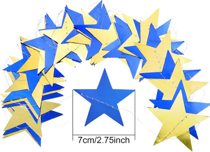 Patelai Glitter Star Garland Banner 2026 Graduation Decor 130 Feet Star Hanging Banner Twinkle Backdrop for Party Birthday Classroom Wedding Supplies(Gold)