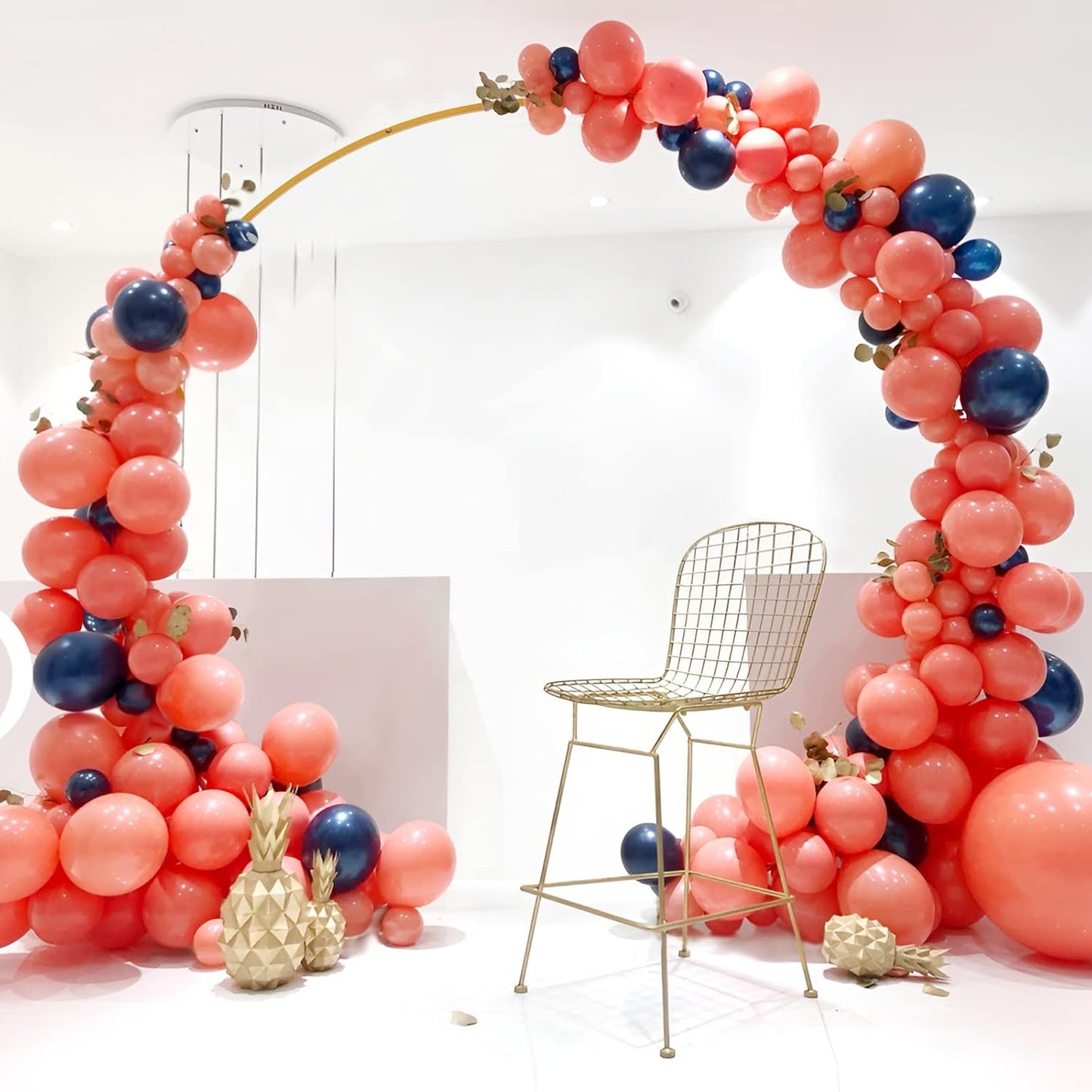 Wokceer Round Backdrop Stand 8FT Gold Wedding Arch Metal Circle Balloon Arch Stand for Birthday Party Wedding Bridal Shower Anniversary Ceremony