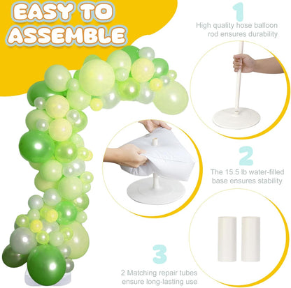 AerWo Balloon Arch Kit 9.35FT & 6FT, Free Bending Half Balloon Arch Stand with Base, Floor Gold Balloon Arch Frame Backdrop for Wedding Birthday Party Baby Shower Yard Lawn Home Christmas Decorations