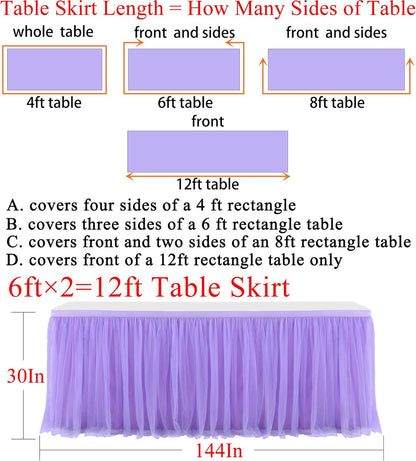 Suppromo 6ft Pink Tulle Table Skirt Baby Shower Tablecloth for Rectangle Tables or Round Tables Pink Ruffle Tutu Table Skirts Desk Skirt for Princess Girls Birthday Party Cake Dessert Decorations