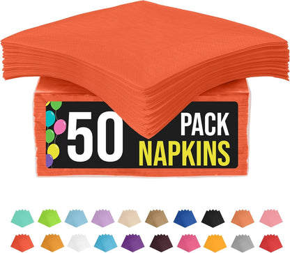 Party Solids Purple Paper Napkins Disposable Everyday 50 Pcs 2 Ply Purple Dinner Napkins Paper Everyday For Parties & Party Supplies