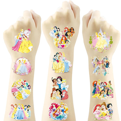 60 Pcs Princess Temporary Tattoos Birthday Themed Party Supplies Decoration Favors Cartoon Cute Sticker for Kids Girls Home Activity Class Prizes Carnival Christmas Rewards (60, princess)