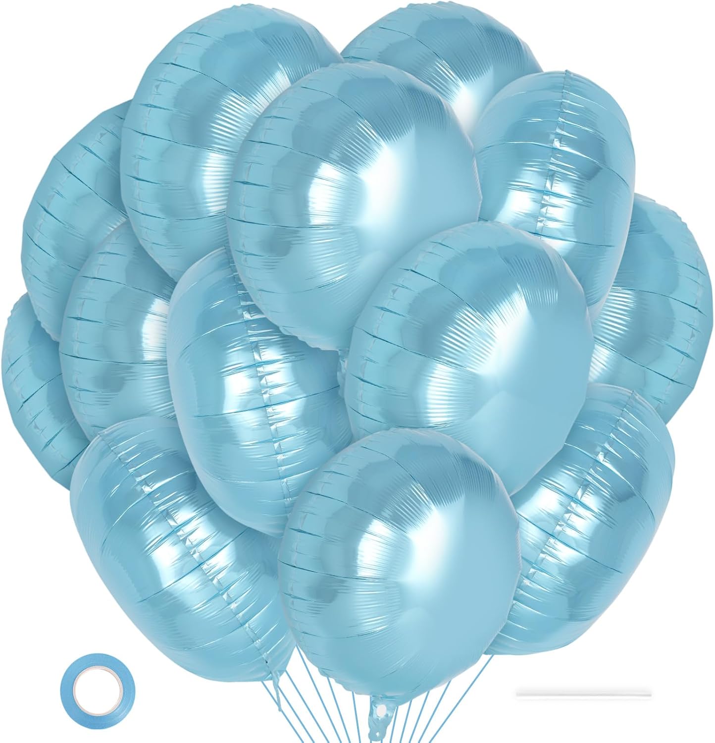 20 Pcs Black Round Shaped Balloons,18 Inch Round Foil Balloon,Giant Round Mylar Balloon Helium Balloons for Birthday Party Baby Shower Wedding Decorations (Black)