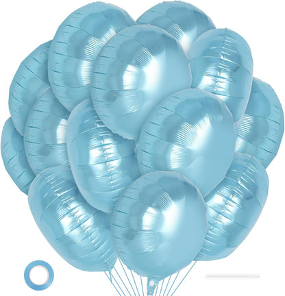 20 Pcs Black Round Shaped Balloons,18 Inch Round Foil Balloon,Giant Round Mylar Balloon Helium Balloons for Birthday Party Baby Shower Wedding Decorations (Black)