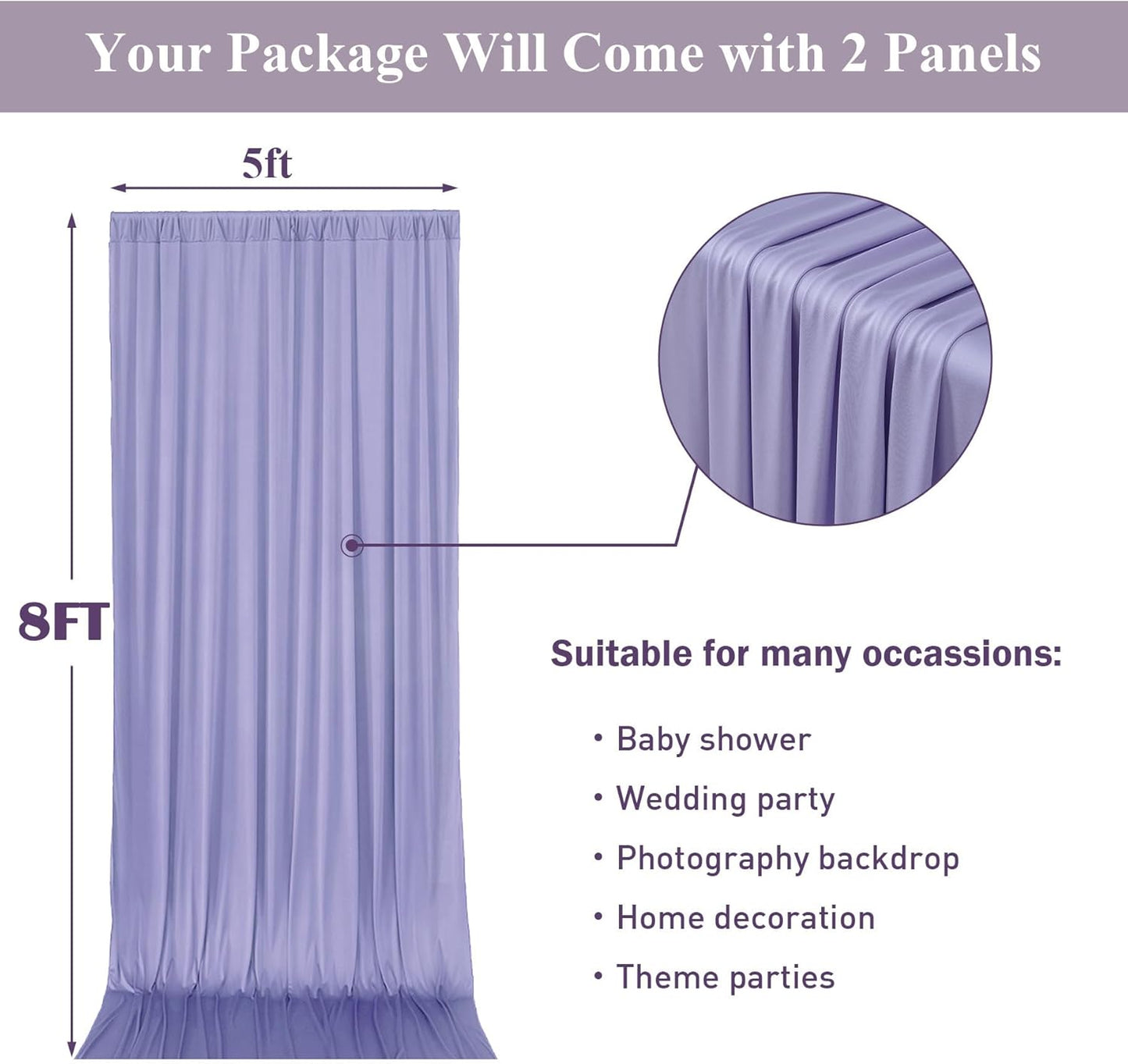 10ftx10ft Black Backdrop Curtains for Weddings Parties, Wrinkle Free 2 Panels Silky Polyester Photo Backdrop Drapes Back Drop Cloth Drapery for Birthday Mother'sDay Photography Background