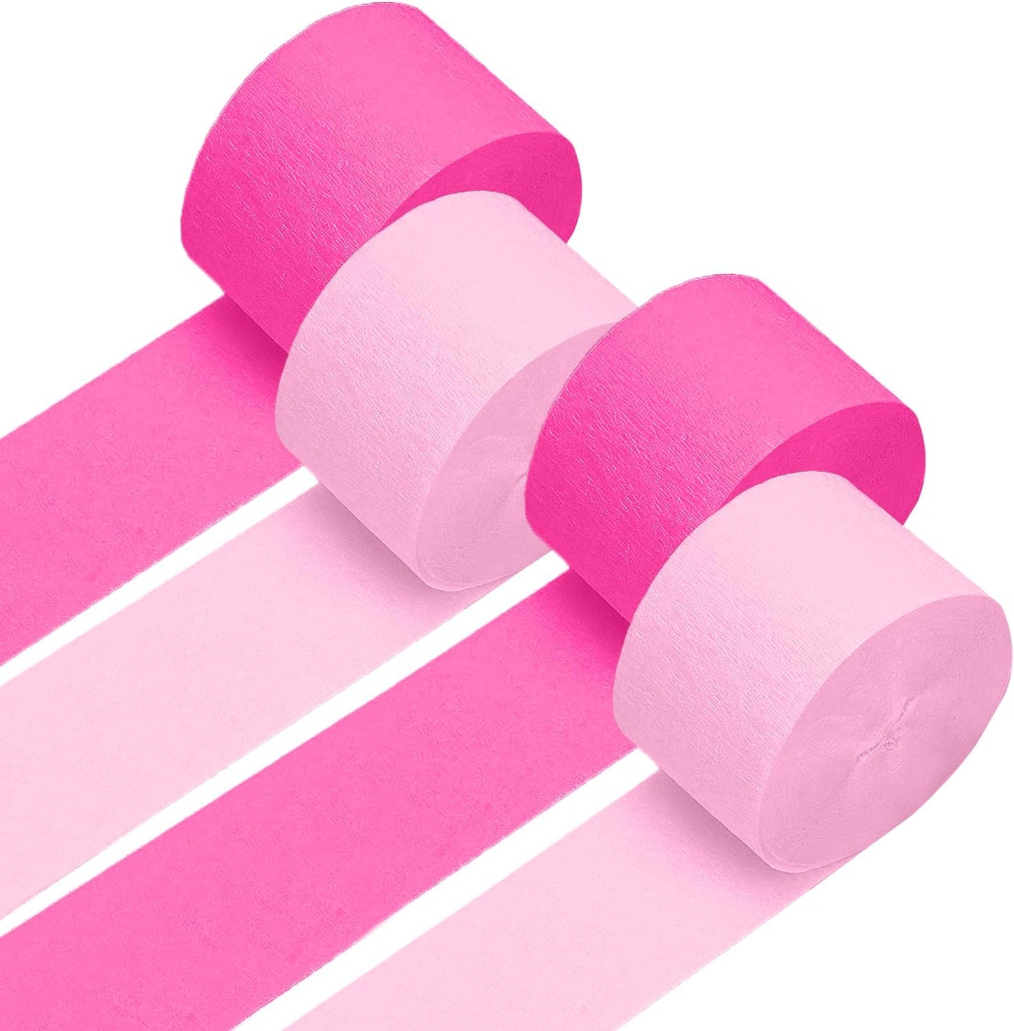 4 Crepe Paper Streamers Rolls, 328ft Pack of Red and White Crepe Paper for Birthday Baby Shower Wedding Christmas Valentines Day Party Decorations (1.8 inch x 82 ft/Roll)