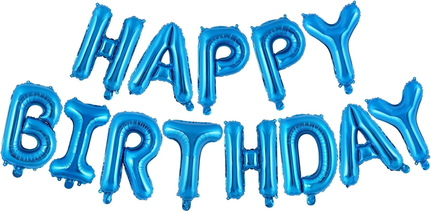 Happy Birthday Balloons Banner, Foil Balloon Personalized Name Letters Balloons Sign Birthday Party Decorations for Women Men Boys Girls Cream