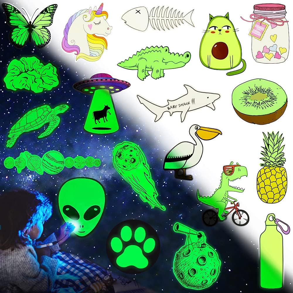 QTL Neon Stickers for Teens & Students Prizes, Waterproof Vinyl Party Favor Stickers, School Rewards, Water Bottle and Laptop, 50PCS - Colors B
