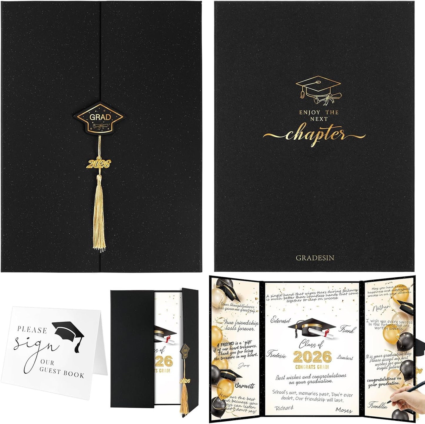 kockuu 2026 Graduation Guest Book Signature Board, Pink Class of 2026 Graduation Sign in Book to Sign Decor for Grad Party High School College Grad Gifts